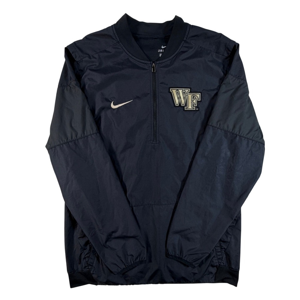 Nike Wake Forest Womens Medium Dri-FIT‎ Quarter Zip Windbreaker Pullover Black